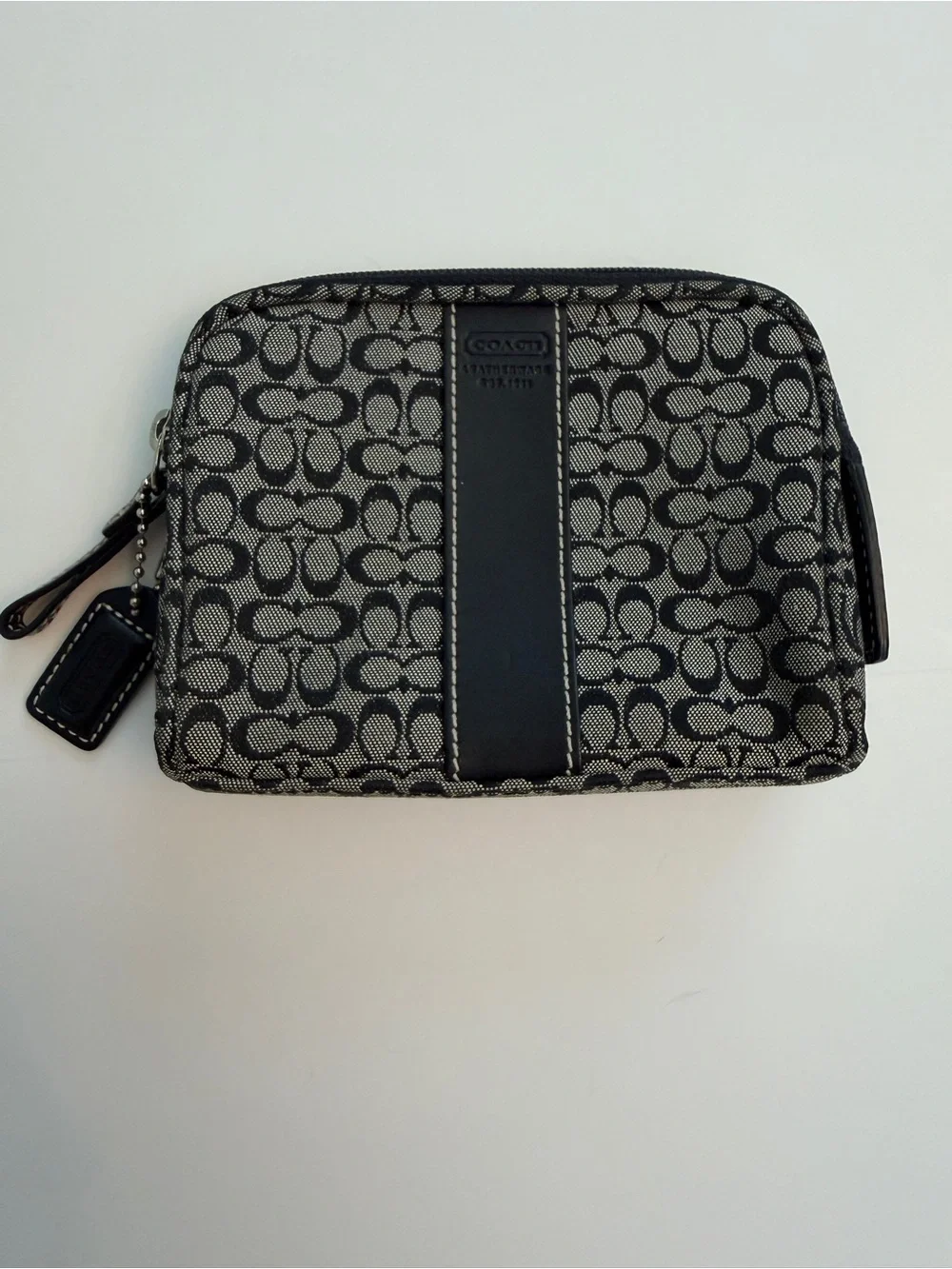 Vintage Y2K Coach Mini C Signature Jacquard Cosmetic Makeup Travel Bag
